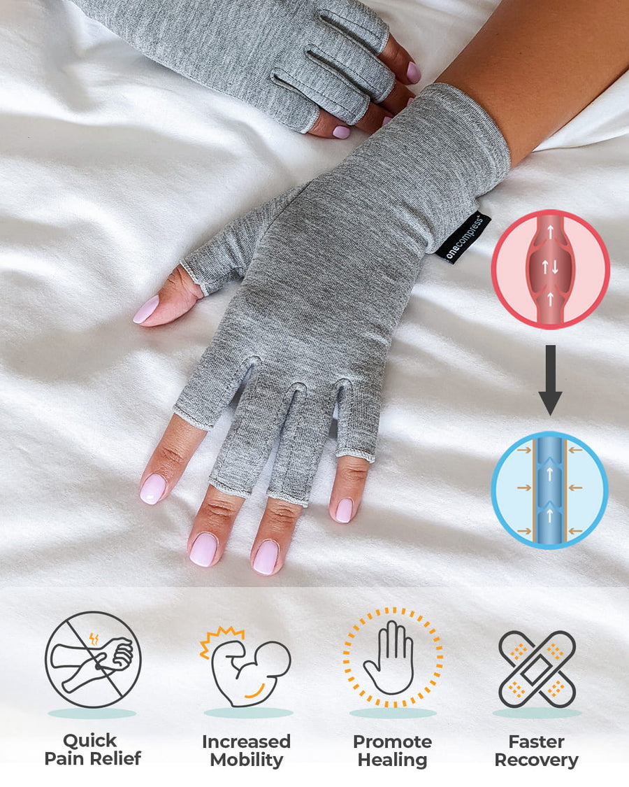 OneCompress™ Bamboo Compression Gloves – Open Finger