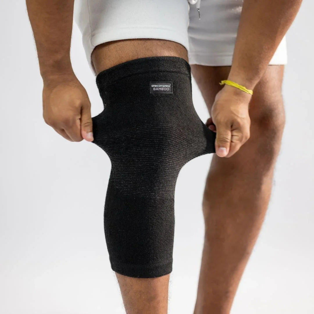 Black bamboo knee support sleeve