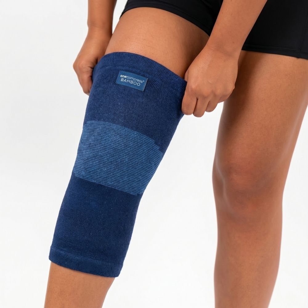 Navy bamboo knee compression sleeve