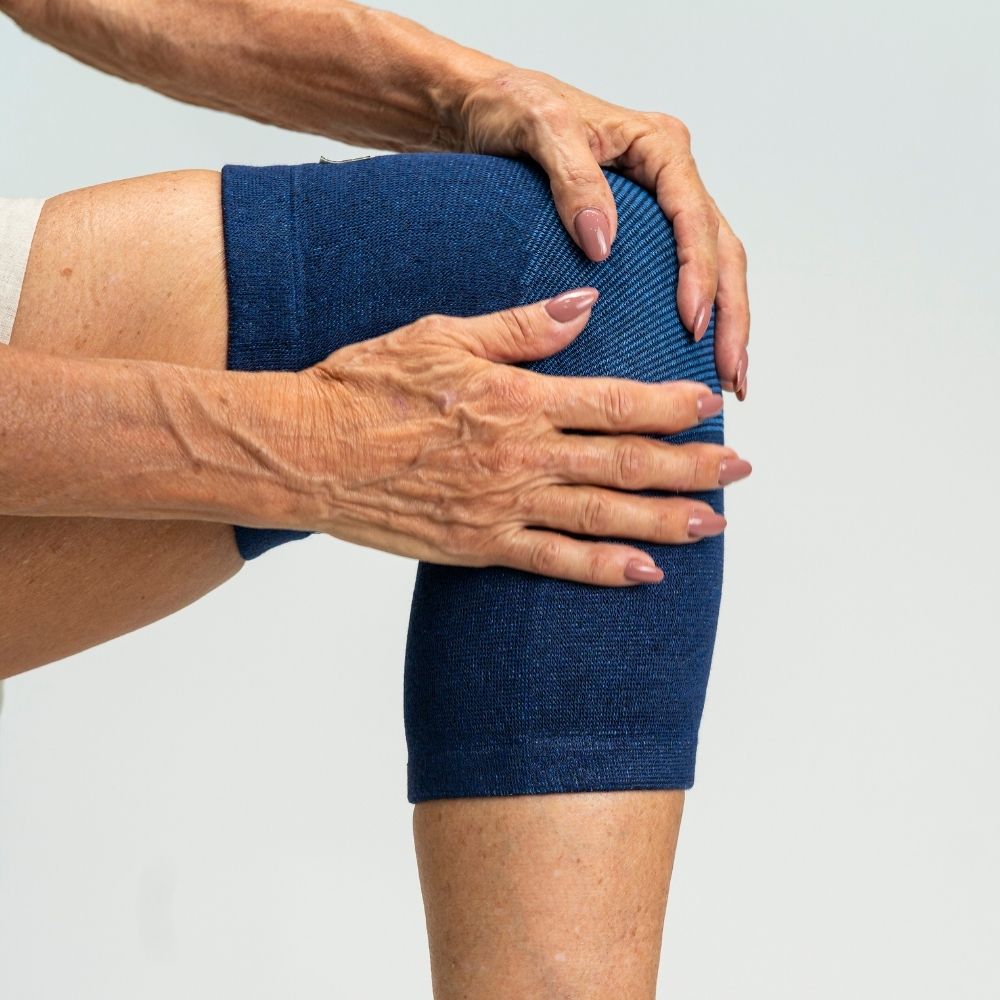 Navy bamboo knee compression sleeve