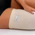Cream bamboo knee compression sleeve