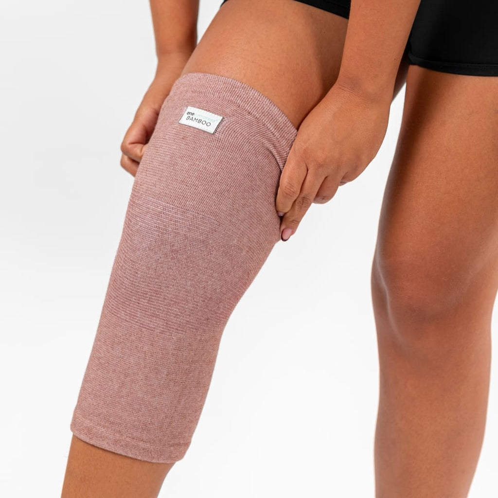 Red bamboo knee compression sleeve