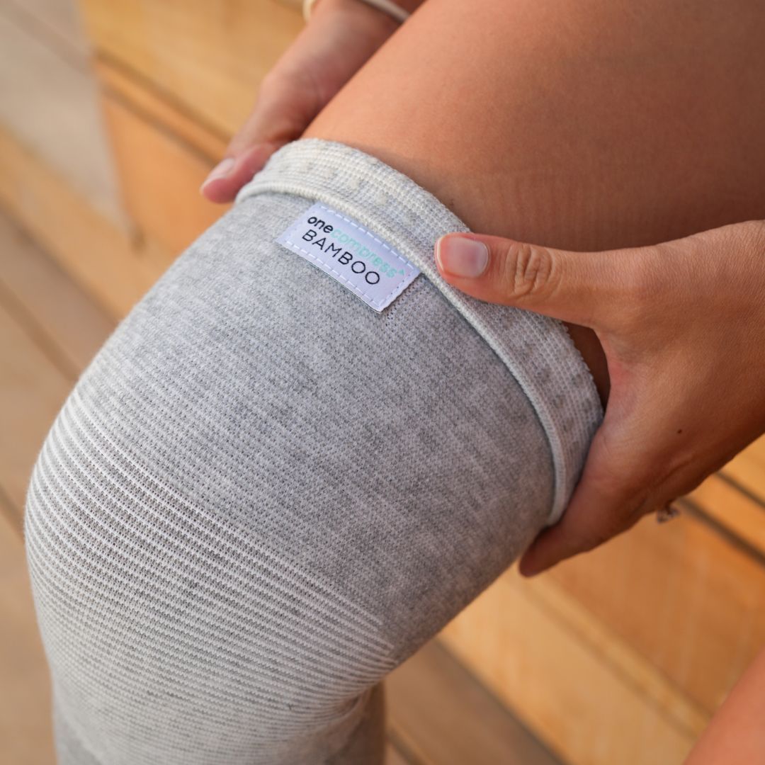 Gray bamboo knee compression sleeve