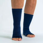 Navy open-toe bamboo compression foot sleeves